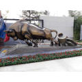 Escultura do touro de bronze para decoração de jardim